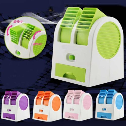 Mini Fan Cooling Portable Desktop Dual Bladeless Air Conditioner