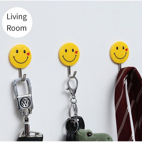 Smile Pattern Creative Plastic Wall Hanger 5pc - Image 3