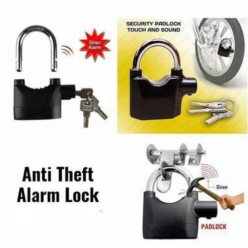 Waterproof Siren Alarm Padlock Alarm Lock for Motorcycle Short Beam Bike Bicycle - Image 4